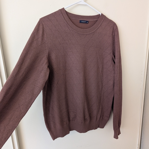 Sampeel Womens XL Brown Sweater Cottagecore Bohemian Indie Neutral Minimalist - Picture 4 of 7